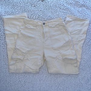 SHEIN | Y2K Straight Leg High Rise Creme Color Cargo Pants